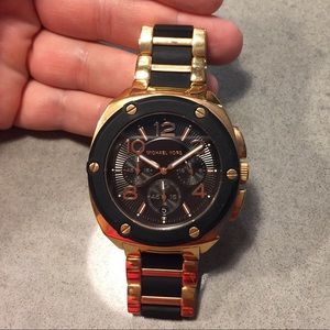 Rose Gold and Black Michael Kors Watch
